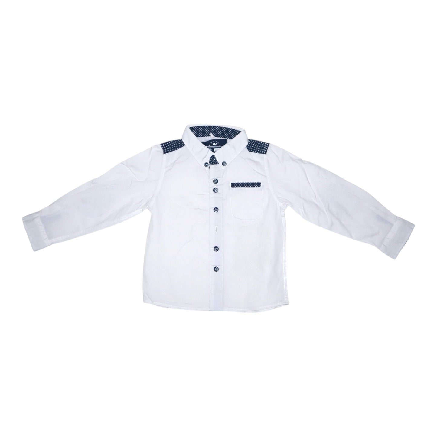 Långärmad Skjorta från name it - Storlek 98 - Vit