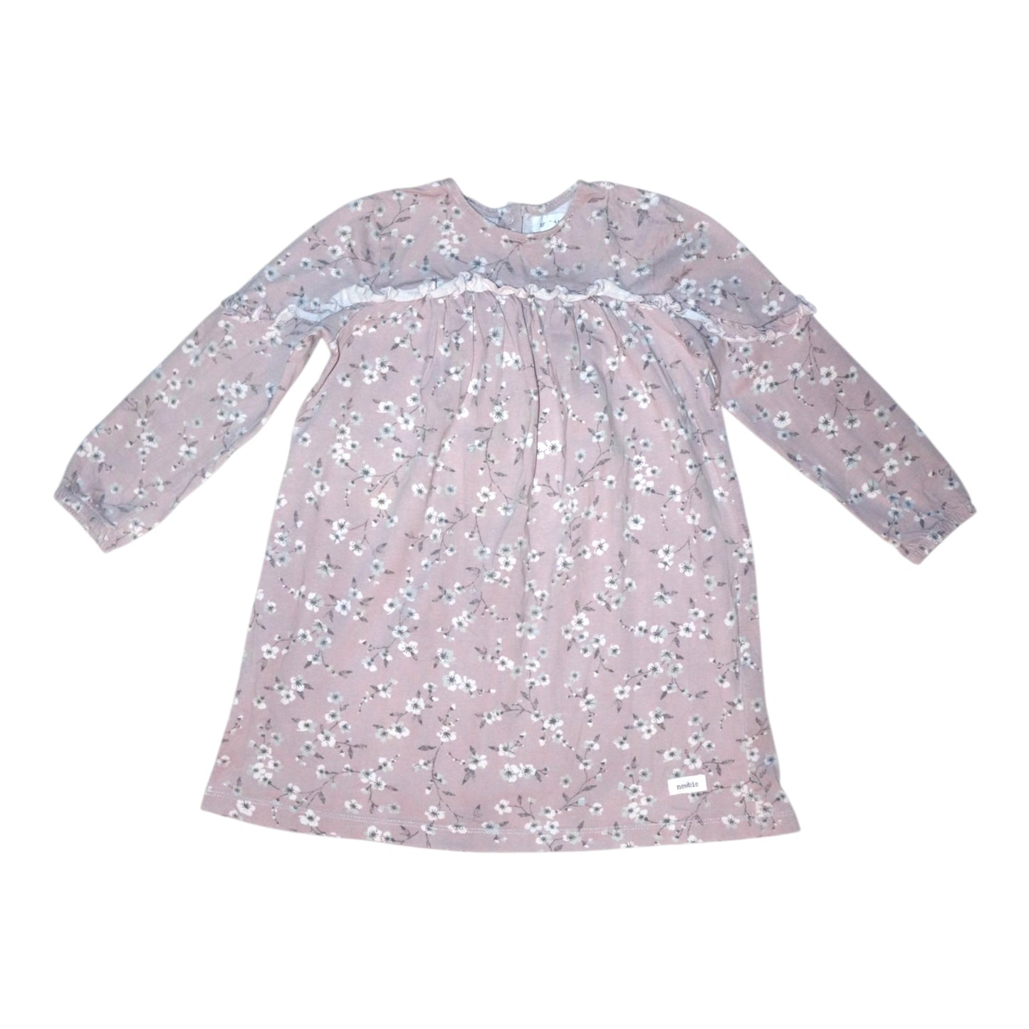 Långärmad Klänning från newbie - Storlek 116 - Ljusrosa (Multi)