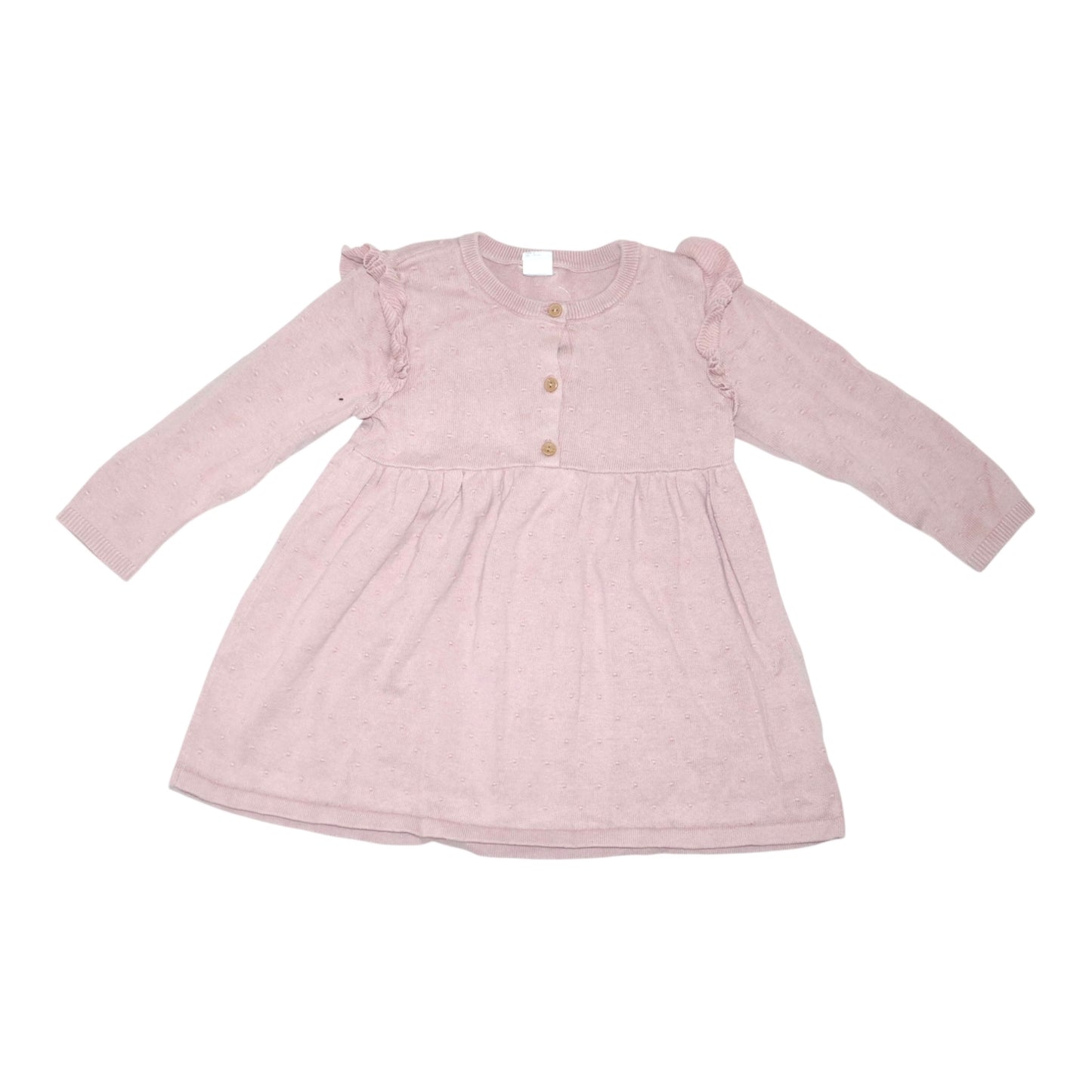 Långärmad Klänning från H&M - Storlek 92 - Ljusrosa