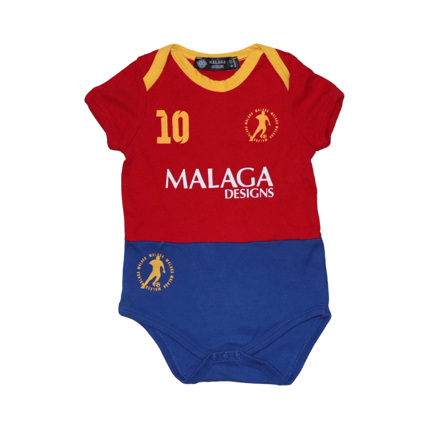 Kortärmad Body (2 Pack) från MALAGA DESIGNS - Storlek 74/80 - Röd & Blå (Multi)