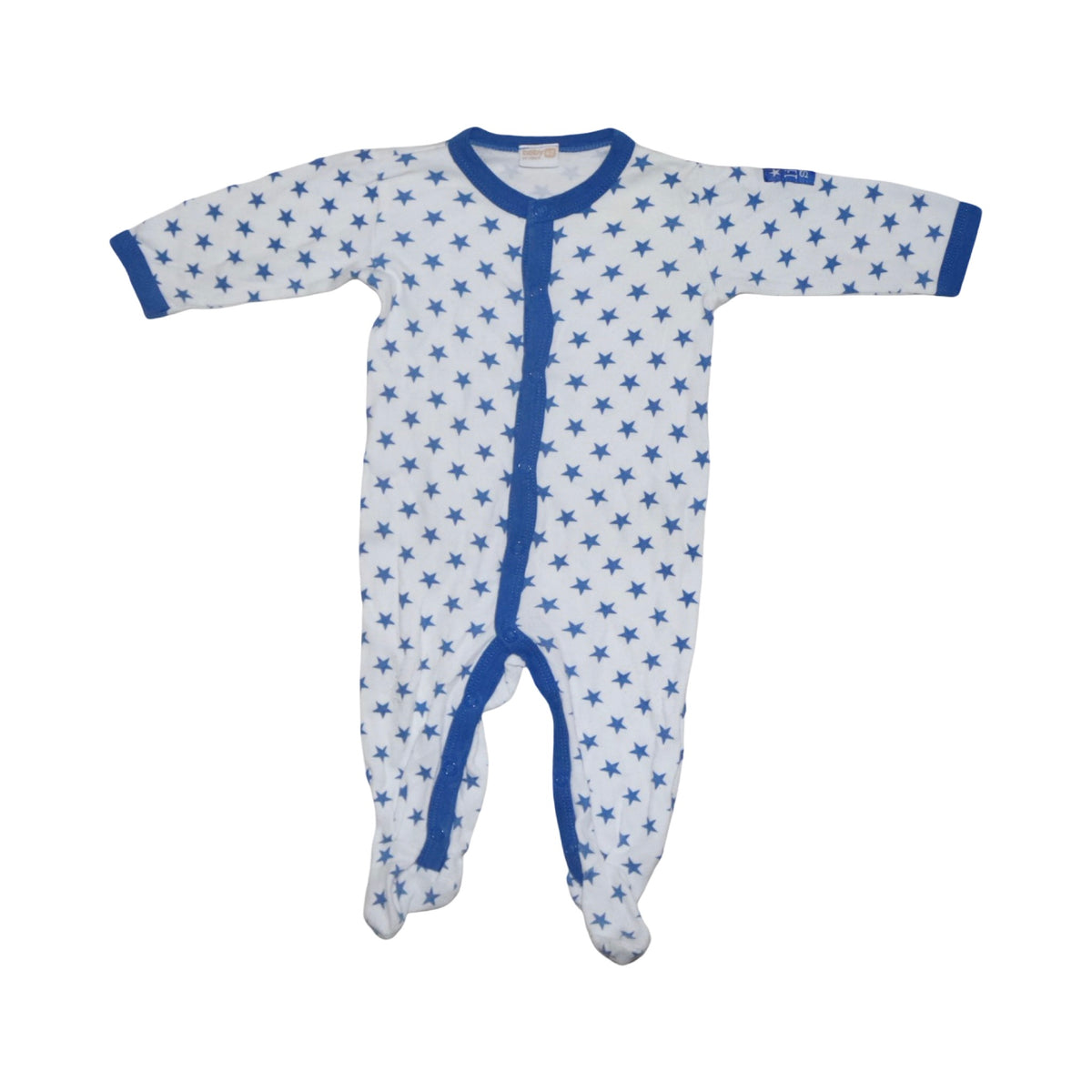 Lång Pyjamas med fot från LINDEX - Storlek 62 - Vit & Blå