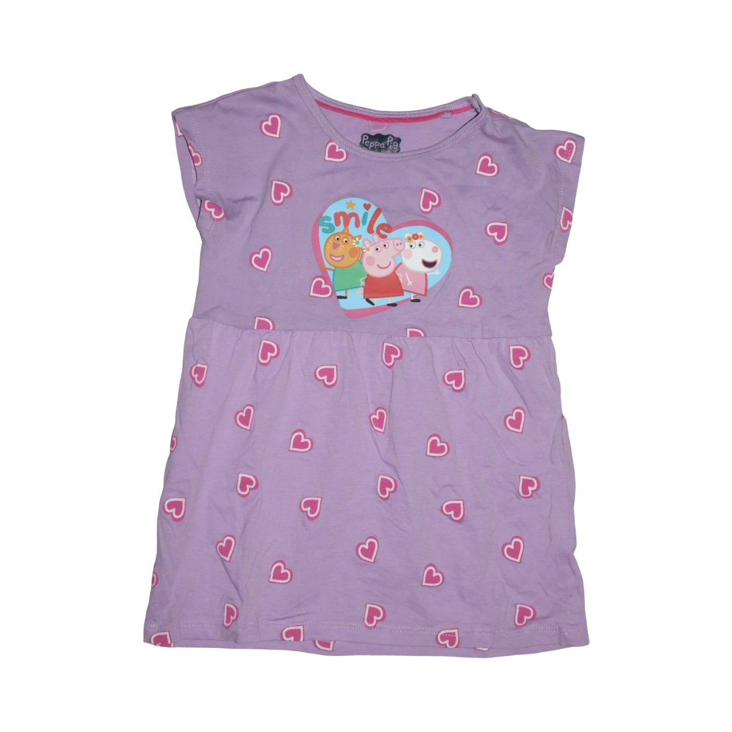 Kortärmad Klänning från Peppa Pig - Storlek 86/92 - Lila & Röd (Multi)