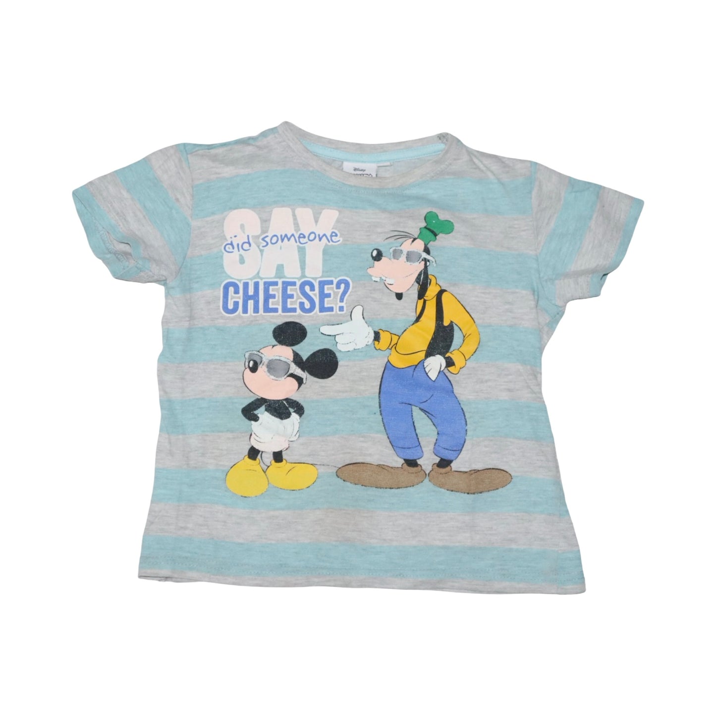 Kortärmad T-shirt från DISNEY MICKEY MOUSE - Storlek 104 - Ljusblå & Ljusgrå (Multi)