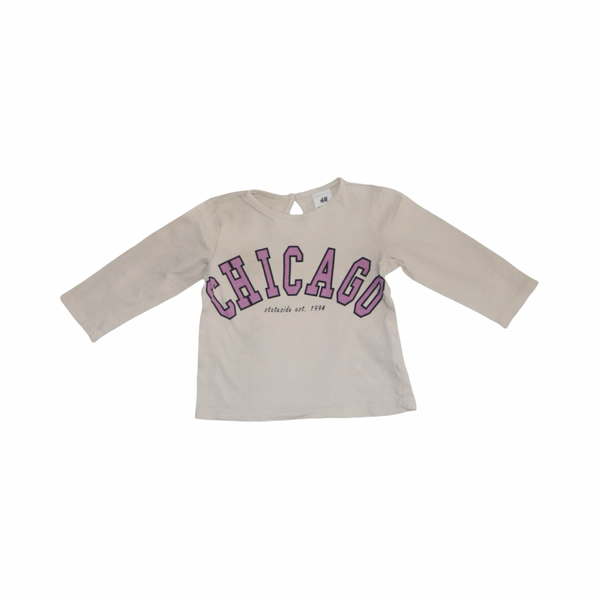 Långärmad T-shirt från H&M - Storlek 68 - Beige & Lila