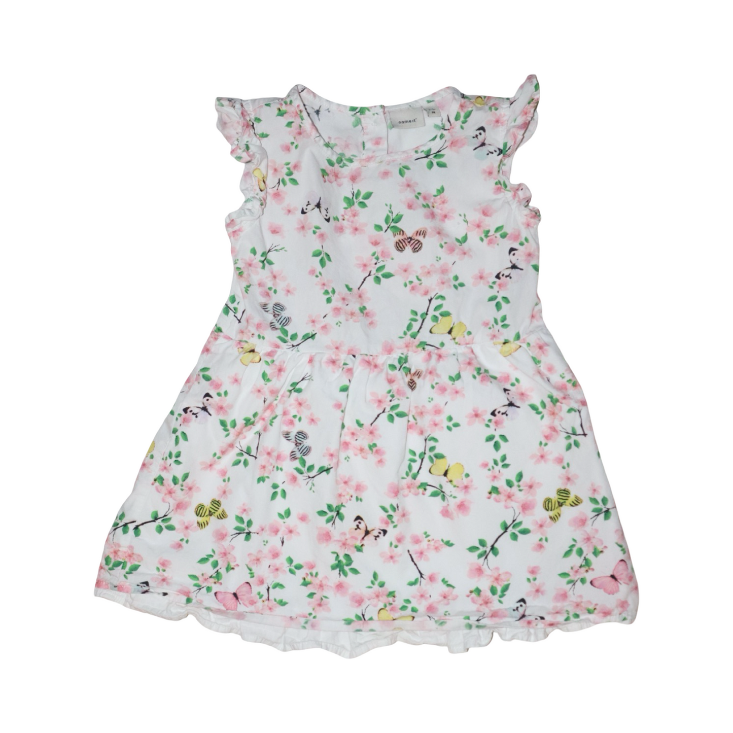 Kortärmad Klänning från name it Storlek 98 - Vit (Multi)