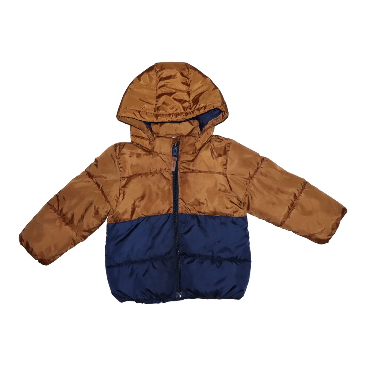 Vadderad Jacka med huva från H&M - Storlek 92 - Brun & Blå