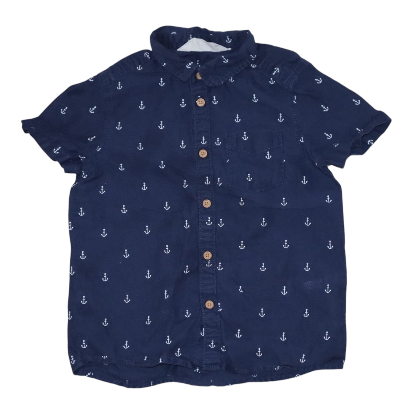 Kortärmad Skjorta från H&M - Storlek 110 - Mörkblå