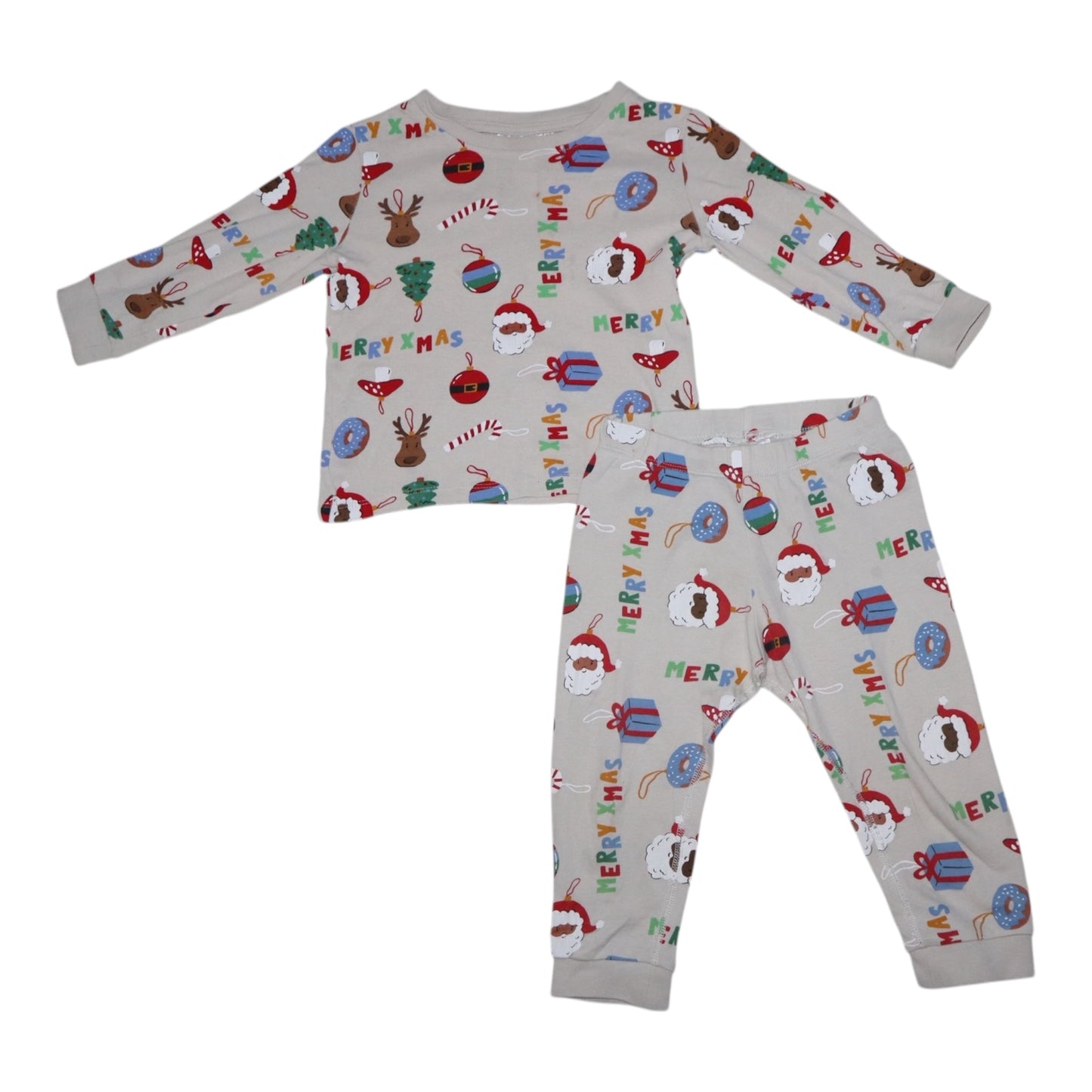 Pyjamas Tröja & Byxor Matchande Set från H&M - Storlek 92 - Beige (Multi)