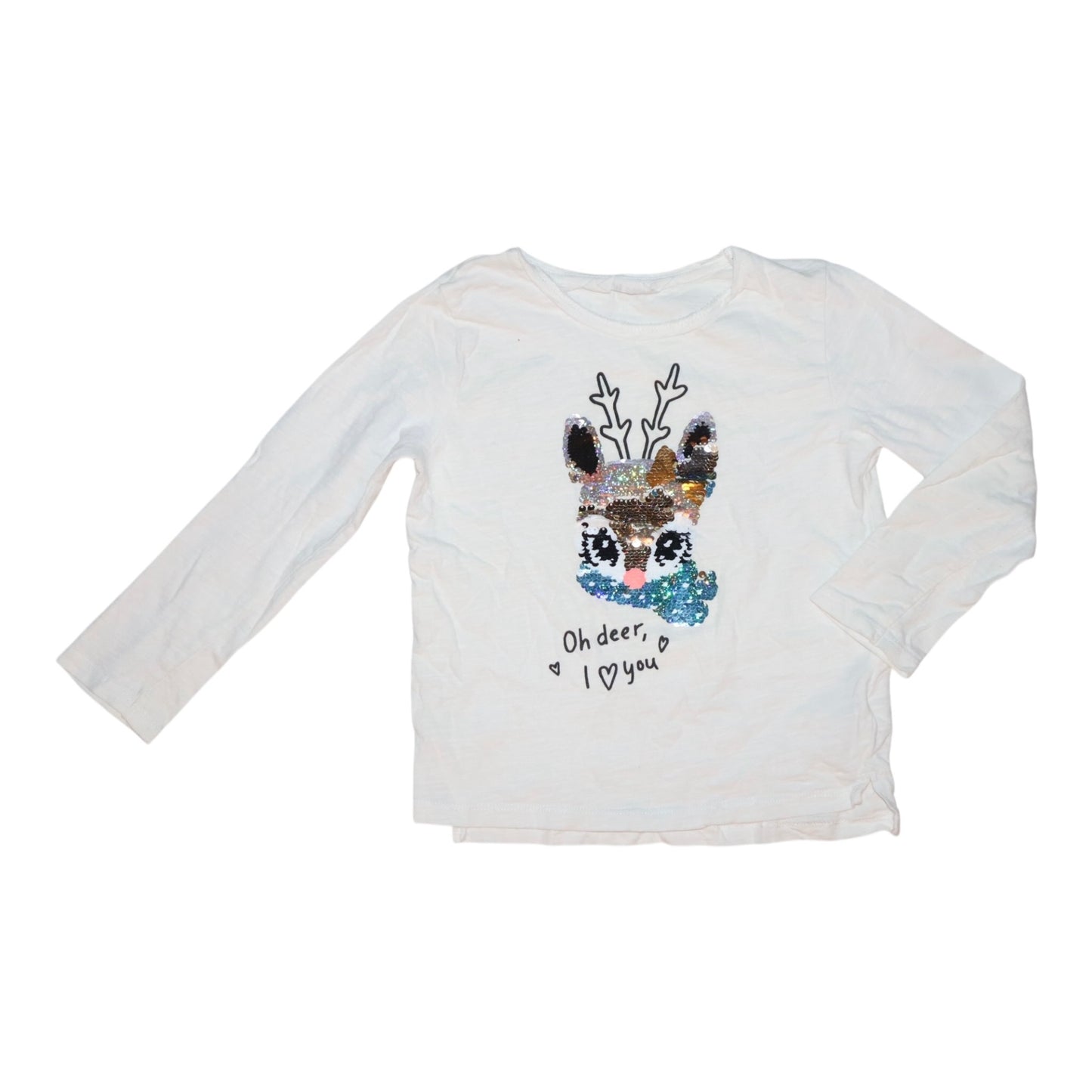 Långärmad T-shirt från H&M - Storlek 110/116 - Vit