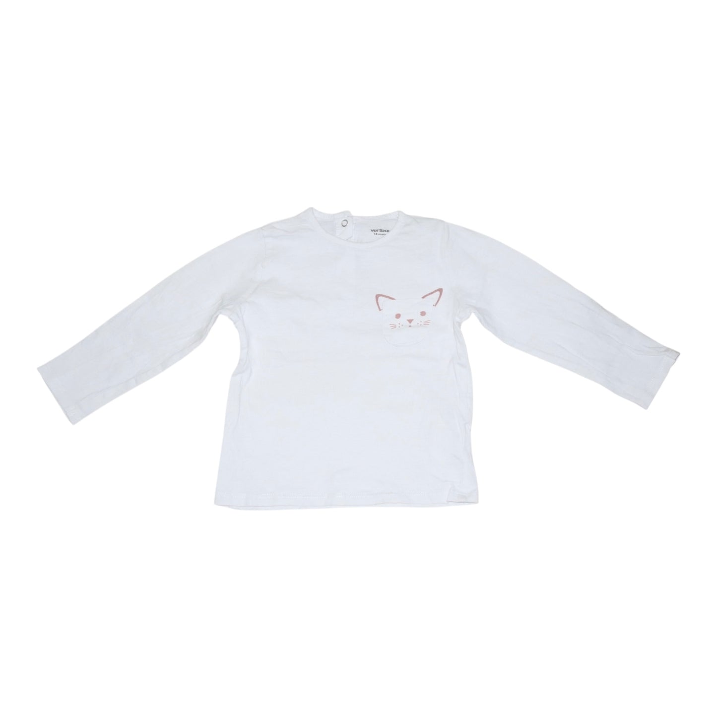 Långärmad T-shirt från vertbaudet - Storlek 80 - Vit