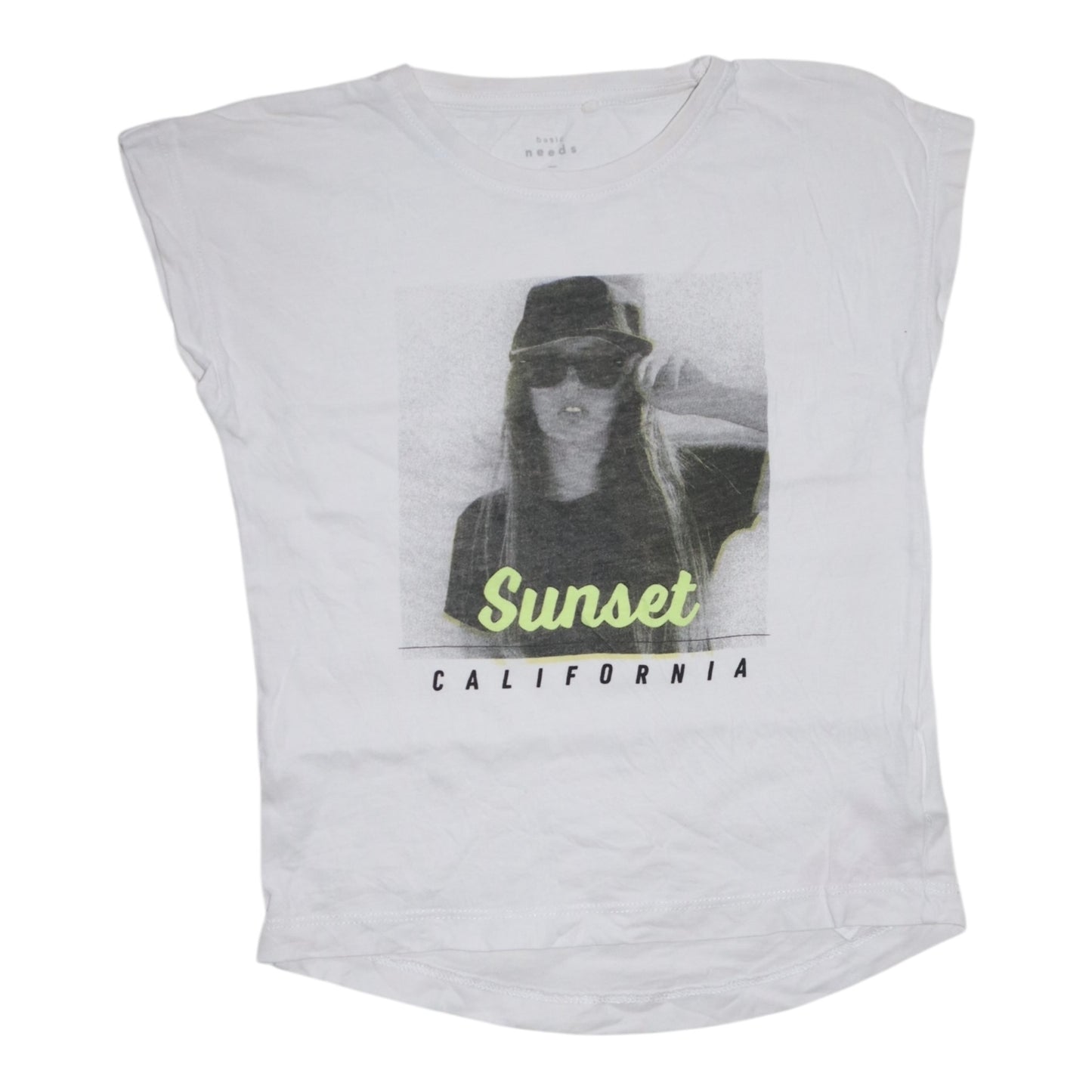 Kortärmad T-shirt från name it - Storlek 116 - Vit & Svart