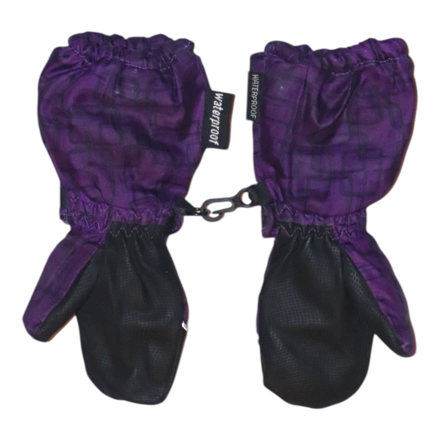 Fleecefodrade Vattentäta Vantar - Storlek 92/98 - Lila & Svart