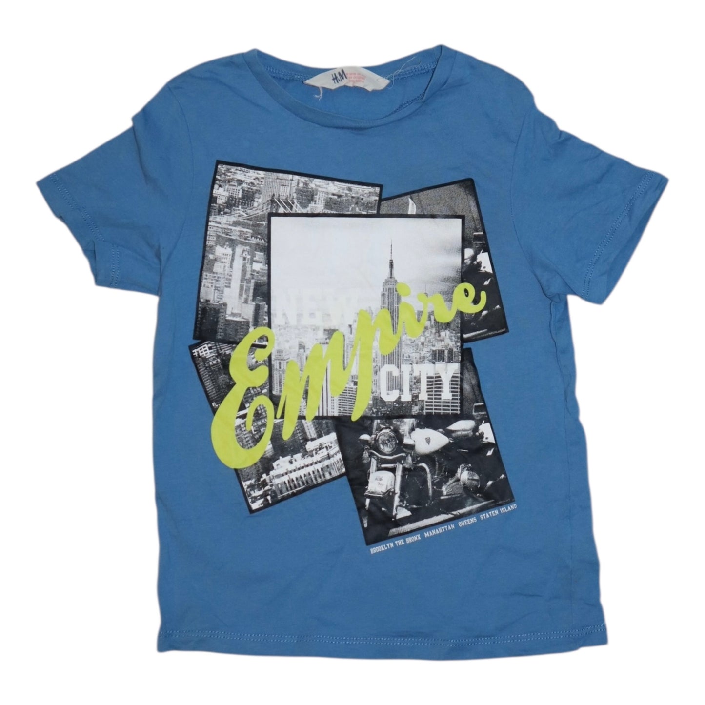 Kortärmad T-shirt från H&M - Storlek 10/116 - Blå & Svart (Multi)