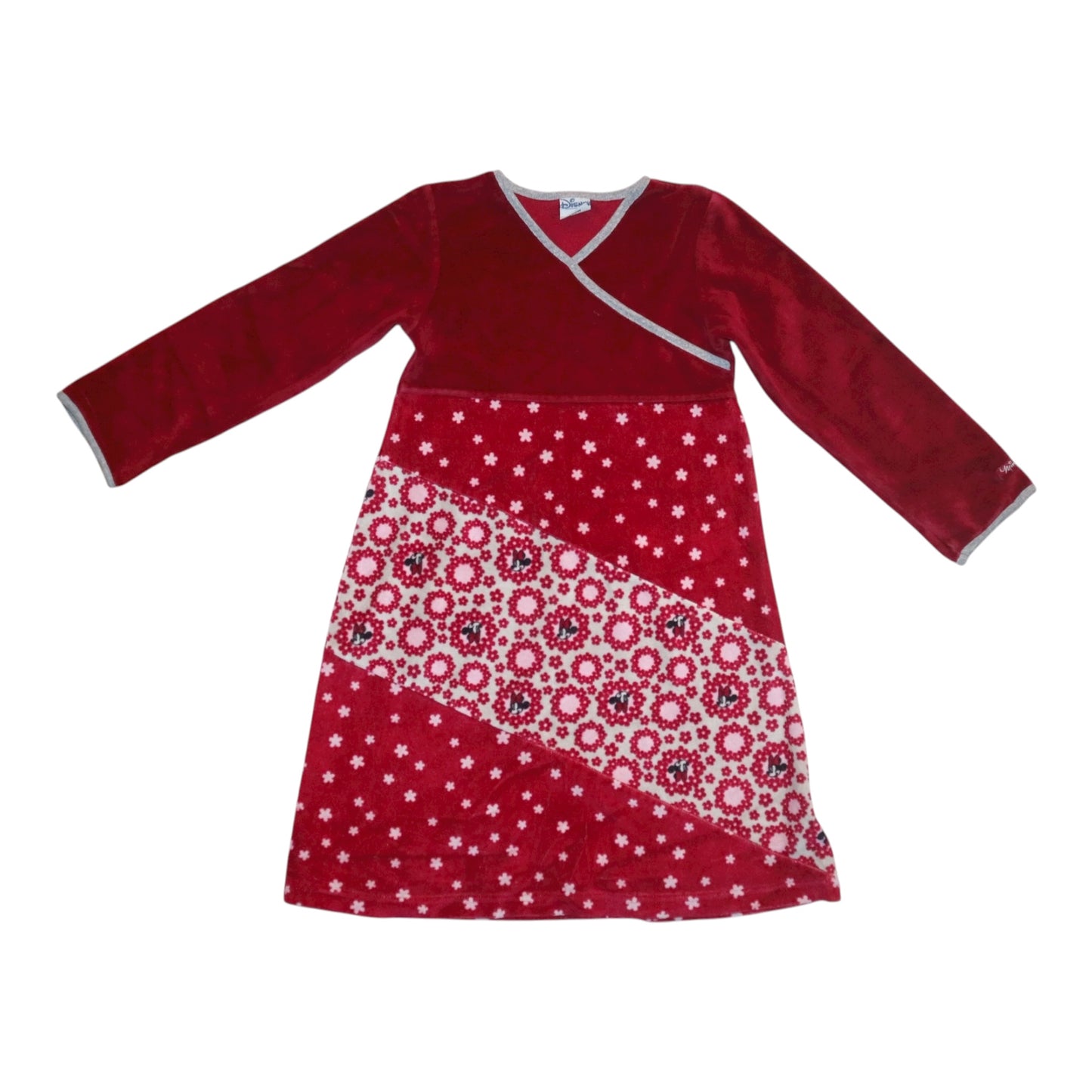 Långärmad Klänning från H&M x DISNEY - Storlek 116 - Röd & Vit