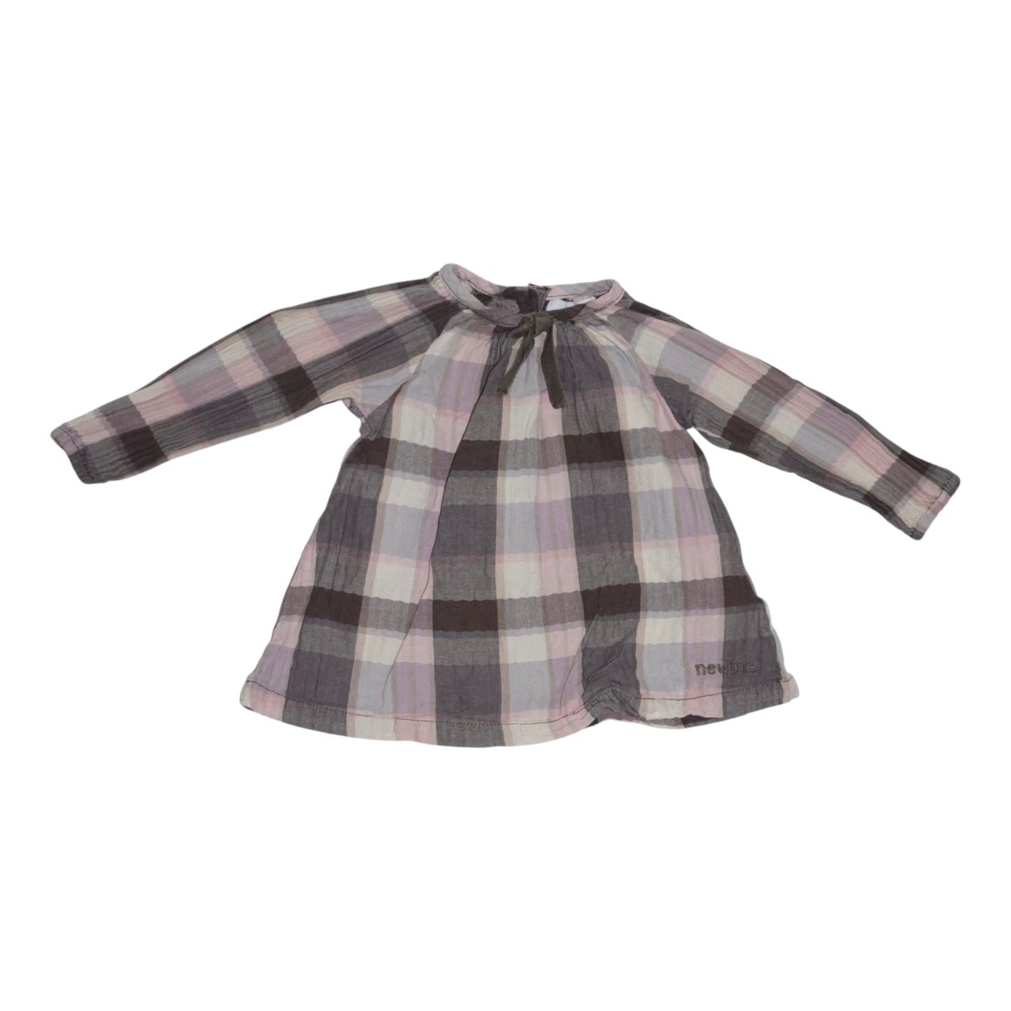 Långärmad Blus från newbie - Storlek 68 - Brun & Ljusrosa