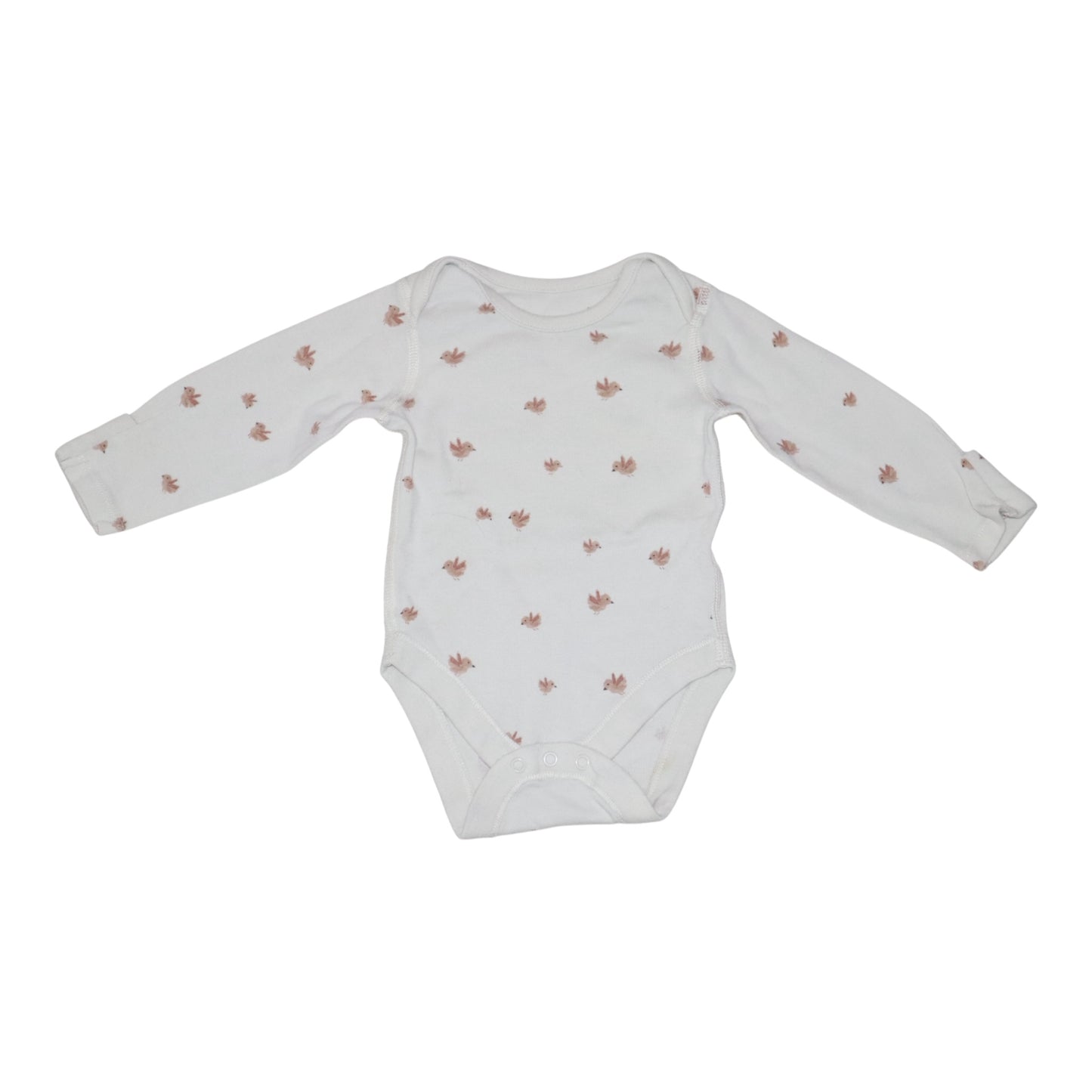 Långärmad Body - Storlek 62 - Benvit