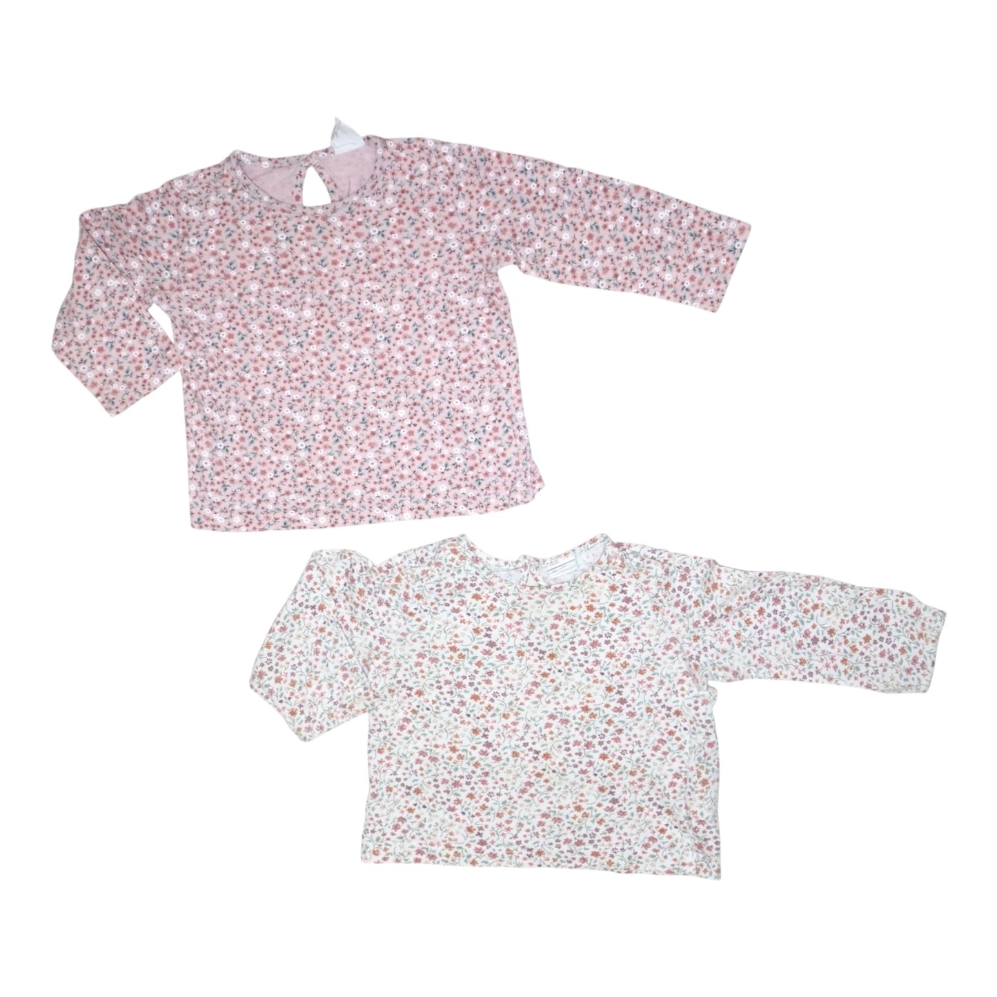 Långärmad T-shirt (2 Pack) från H&M - Storlek 68 - Vit & Rosa