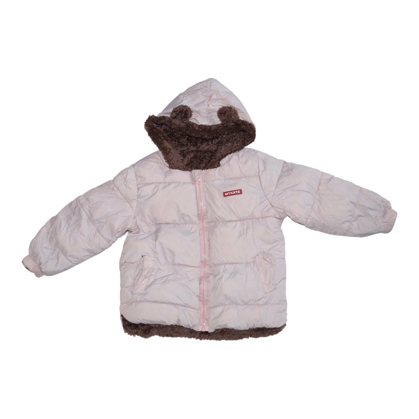 Fodrad Pufferjacka - Storlek 100 - Ljusrosa