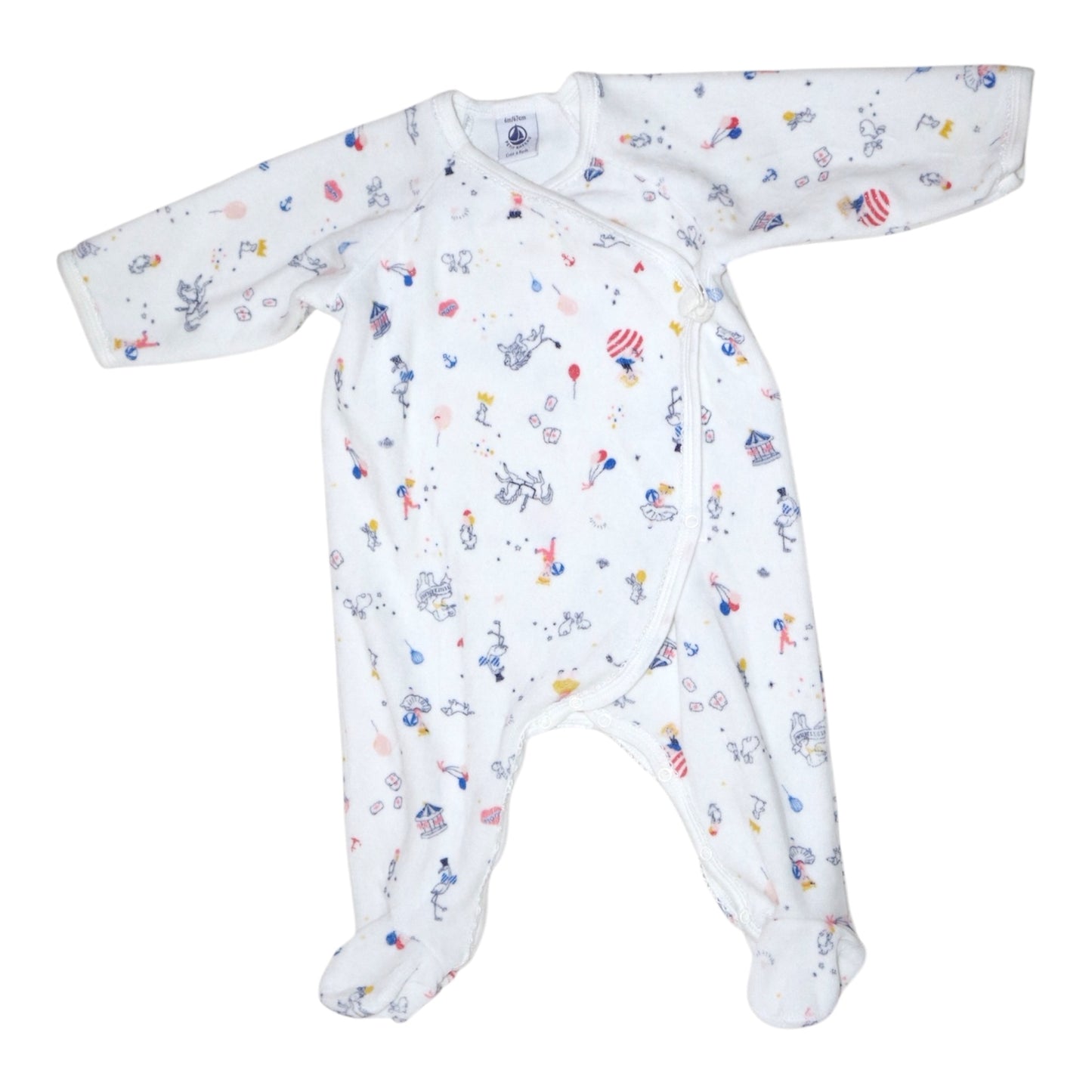 Byxdress/ Jumpsuit från PETIT BATEAU - Storlek 68 - Vit (Multi)