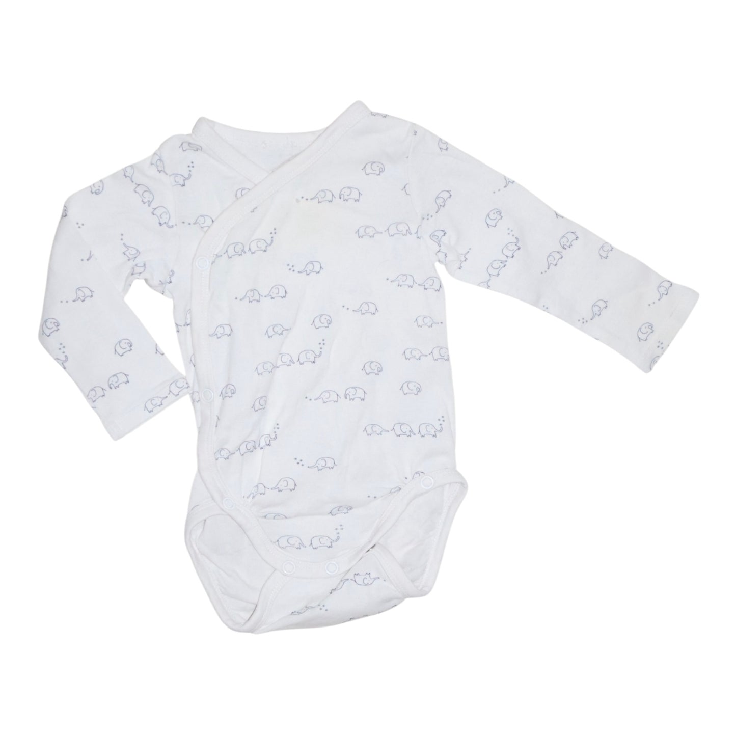 Långärmad Omlottbody från H&M - Storlek 68 - Vit