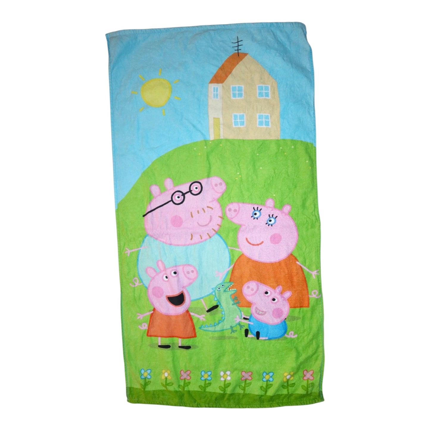 Peppa Pig Handduk - Storlek 70x125cm - Grön & Rosa (Multi)