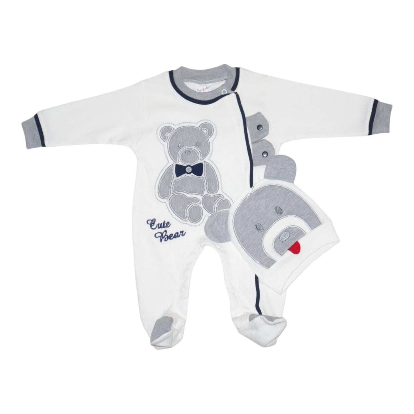 Pyjamas & Mössa Matchande Set från bertoby - Storlek 62 - Vit