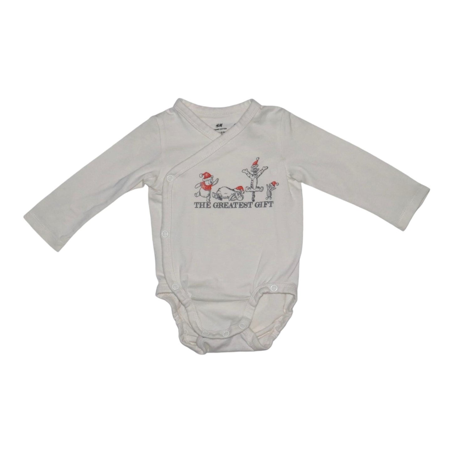 Långärmad Omlottbody från H&M - Storlek 62 - Benvit