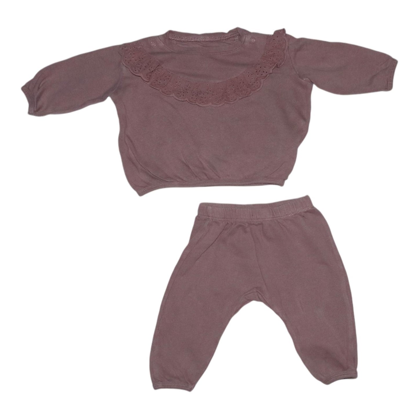 Långärmad Body & Byxor Matchande Set från H&M - Storlek 62 - Ljusrosa