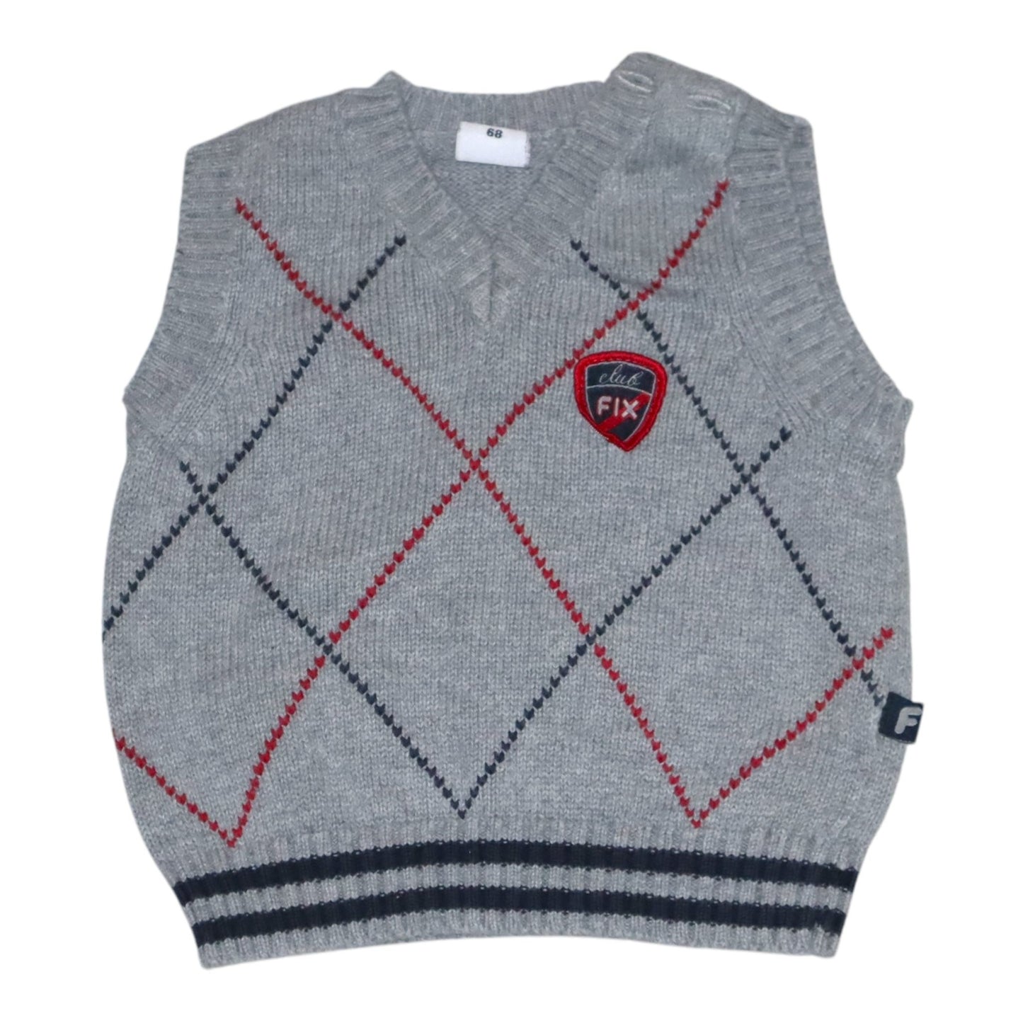 Stickad Väst från FIX - Storlek 68 - Grå (Multi)