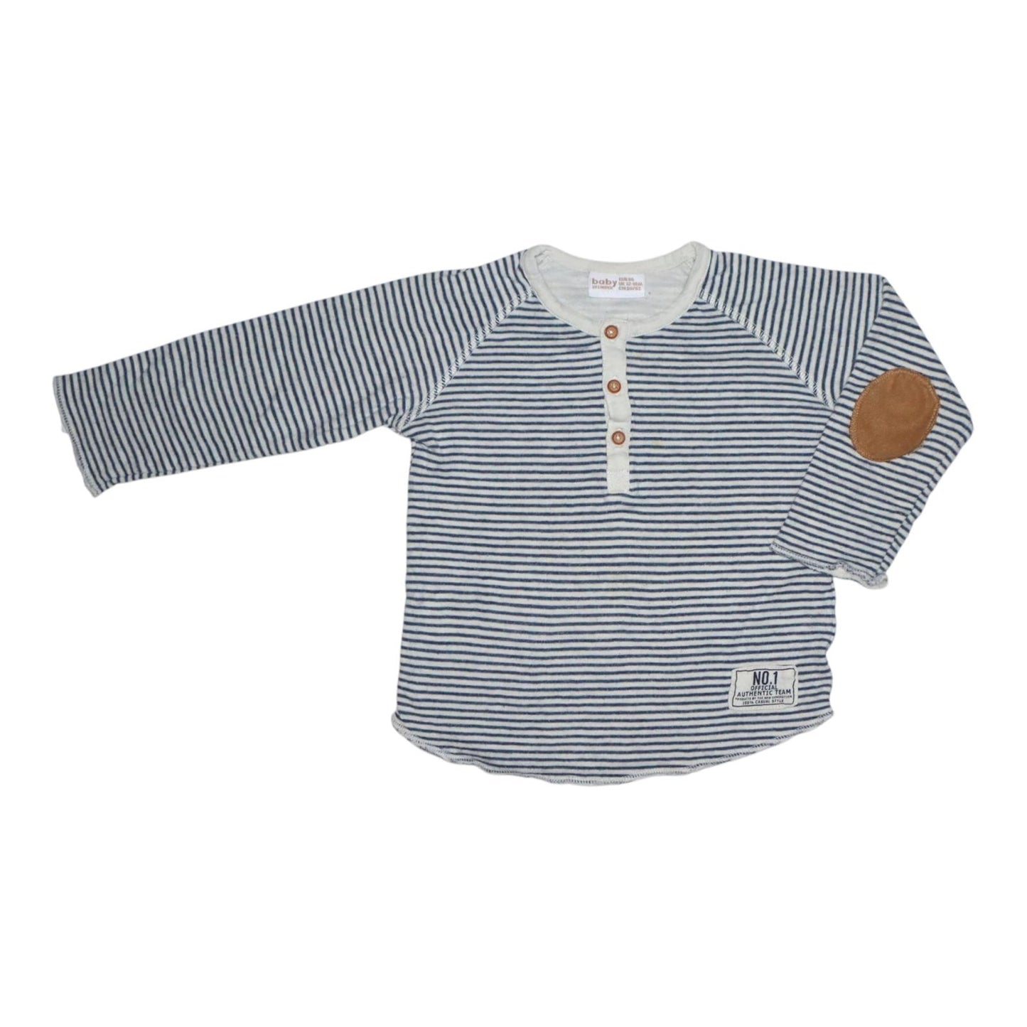 Långärmad T-shirt från LINDEX - Storlek 86 - Mörkblå & Vit