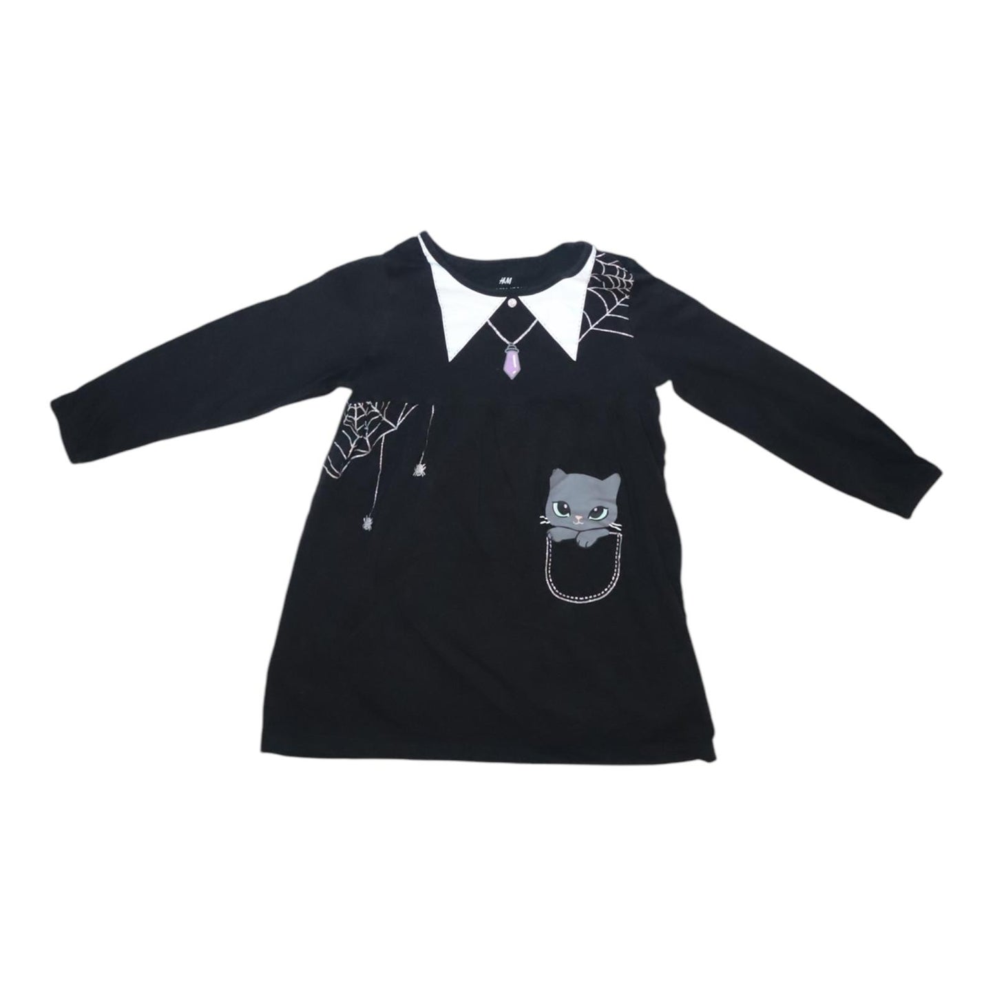 Långärmad Klänning från H&M - Storlek 98/104 - Svart