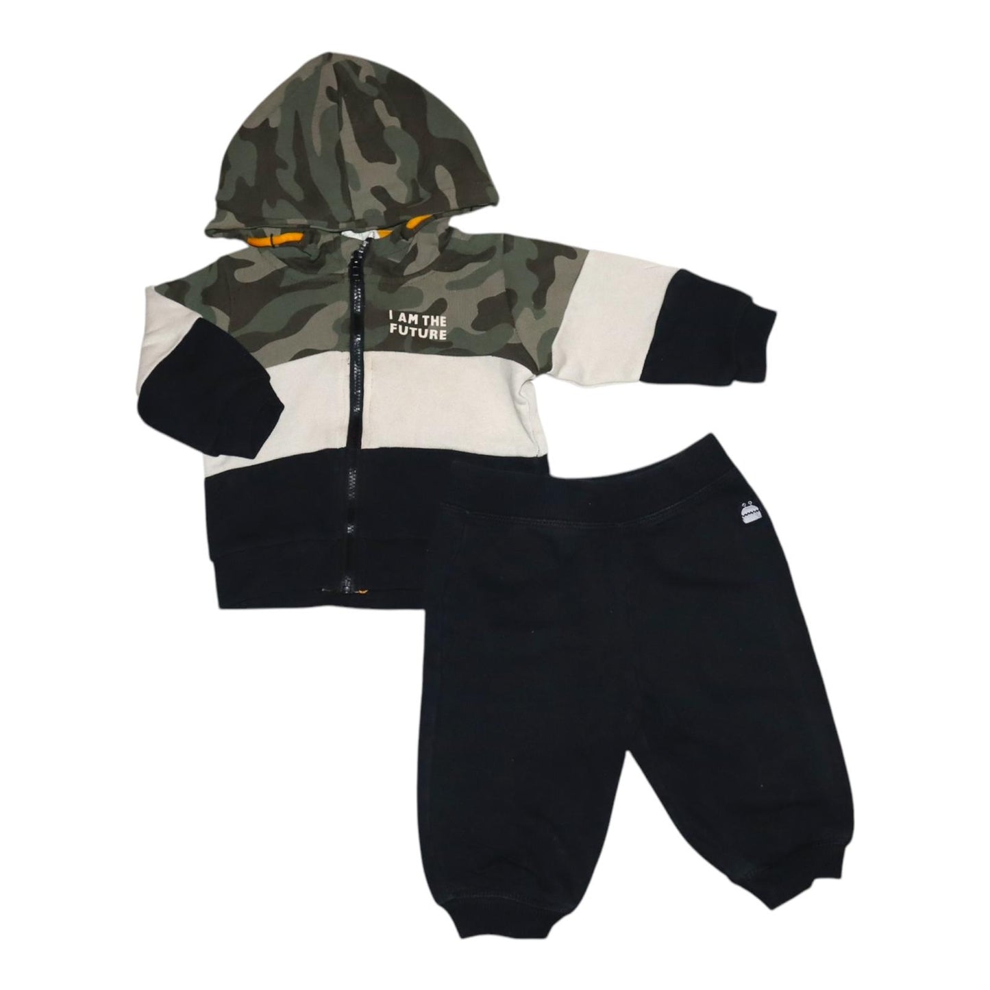 Jacka med huva & Byxor Matchande Set från KappAhl - Storlek 68 - Svart & Grön