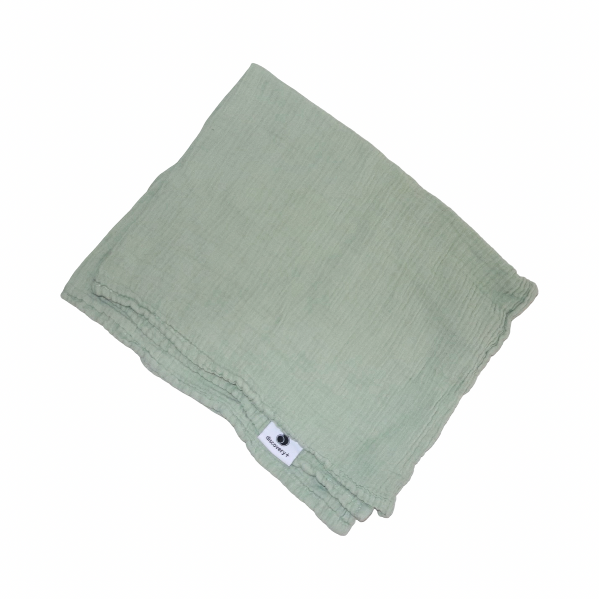Muslin Filt från discovery+ - Storlek 55cm x 65cm - Ljusgrön