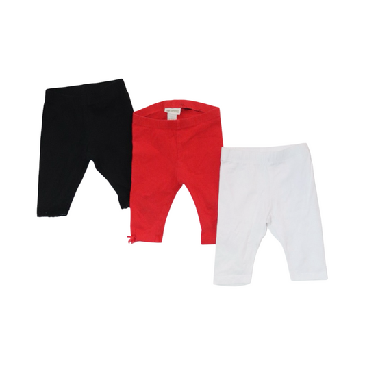 3/4 Leggings Byxor (3 pack) frän H&M & name it - Storlek 80 - Svart & Röd (Multi)