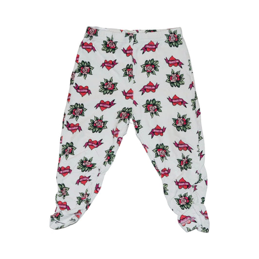 Leggings Byxor med fot från Parvel - Storlek 74 - Vit & Ross (Multi)