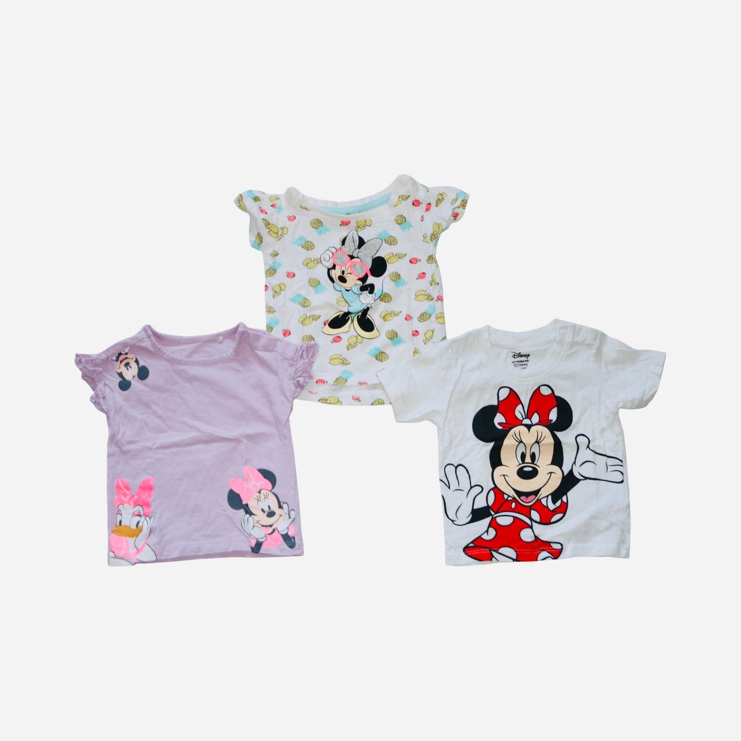 DISNEY Kortärmad T-shirt (3 Pack) från ORCHESTRA & PRIMARK - Storlek 74 - Lila & Vit (Multi)