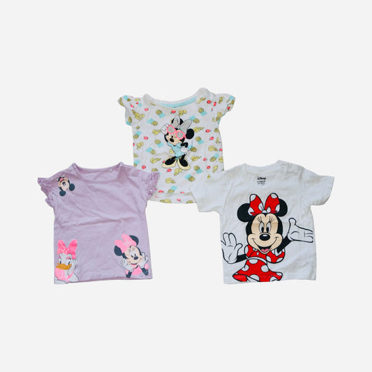 DISNEY Kortärmad T-shirt (3 Pack) från ORCHESTRA & PRIMARK - Storlek 74 - Lila & Vit (Multi)