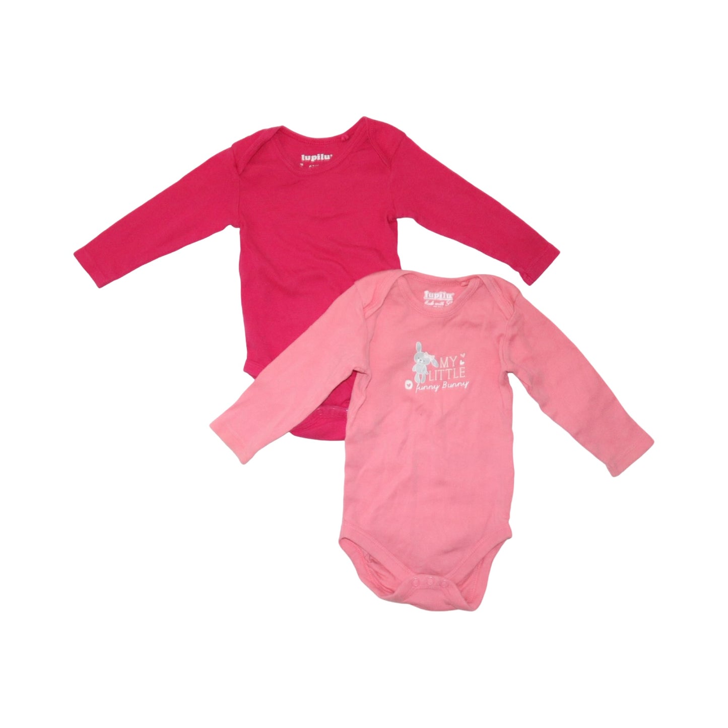 Långärmad Body (2 Pack) från lupilu - Storlek 68 - Rosa & Ljusrosa