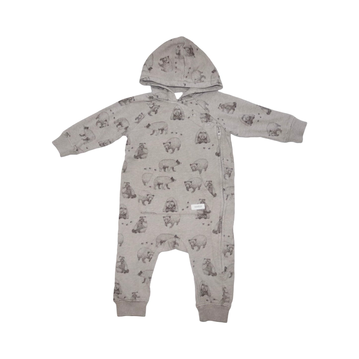 Långärmad Byxdress/ Jumpsuit från newbie - Storlek 74 - Beige& Grå