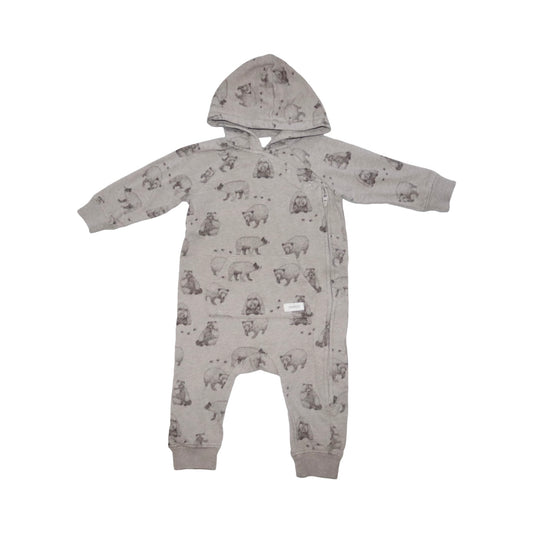 Långärmad Byxdress/ Jumpsuit från newbie - Storlek 74 - Beige& Grå