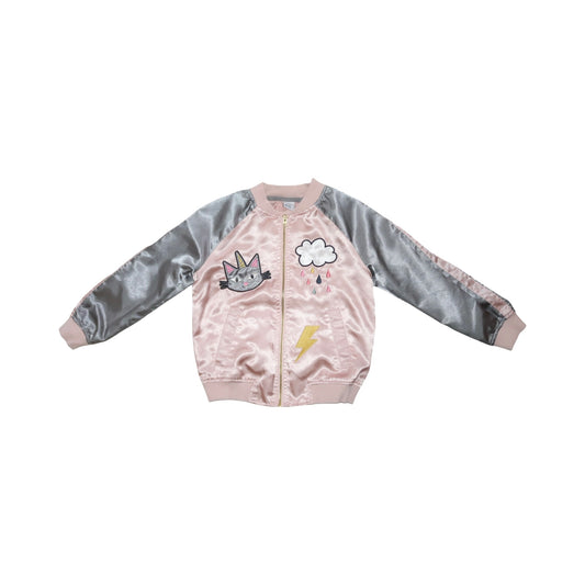 Tunna Bomberjacka från LINDEX - Storlek 122 - Ljusrosa & Grå (Multi)