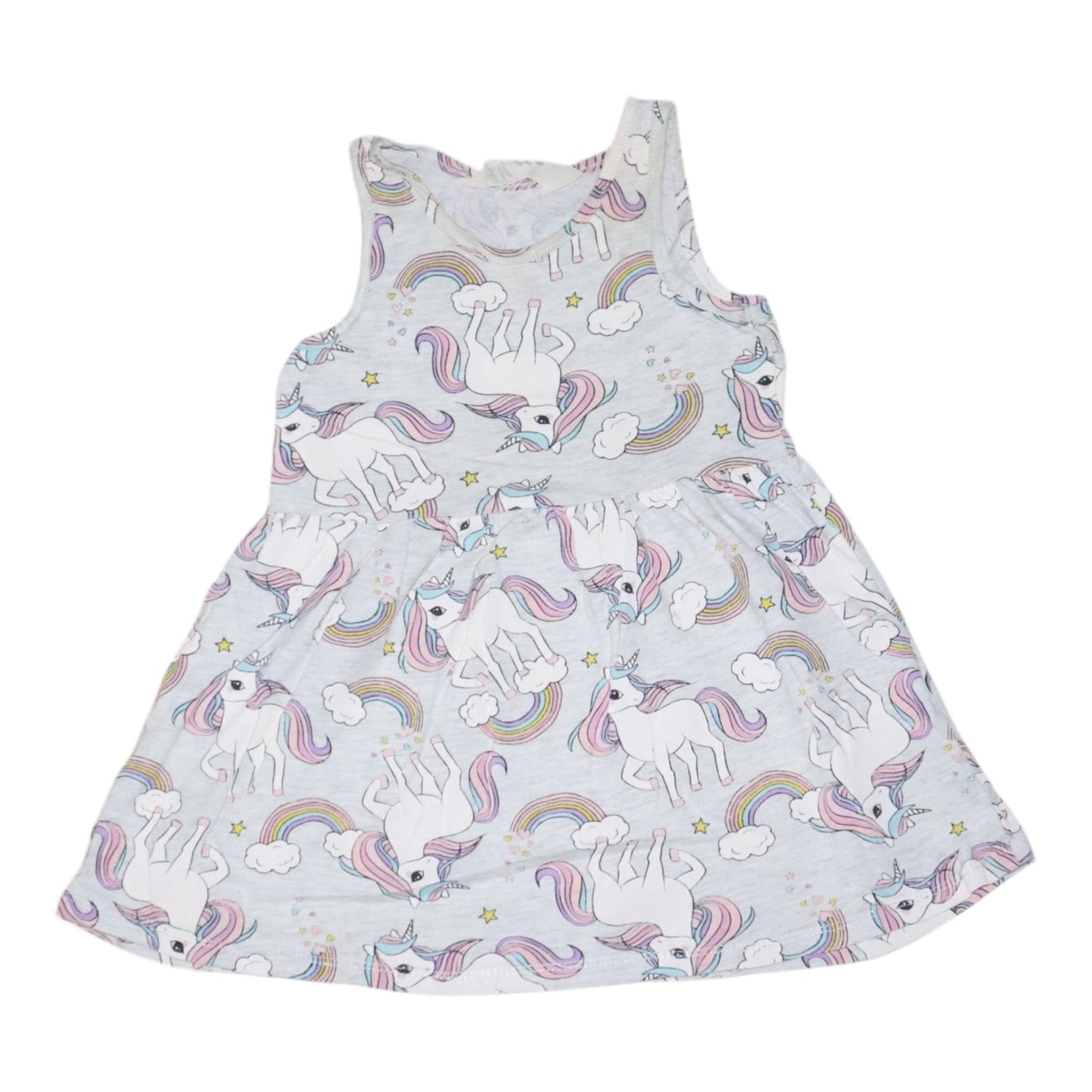 Kortärmad Klänning från H&M - Storlek 92 - Ljusgrå