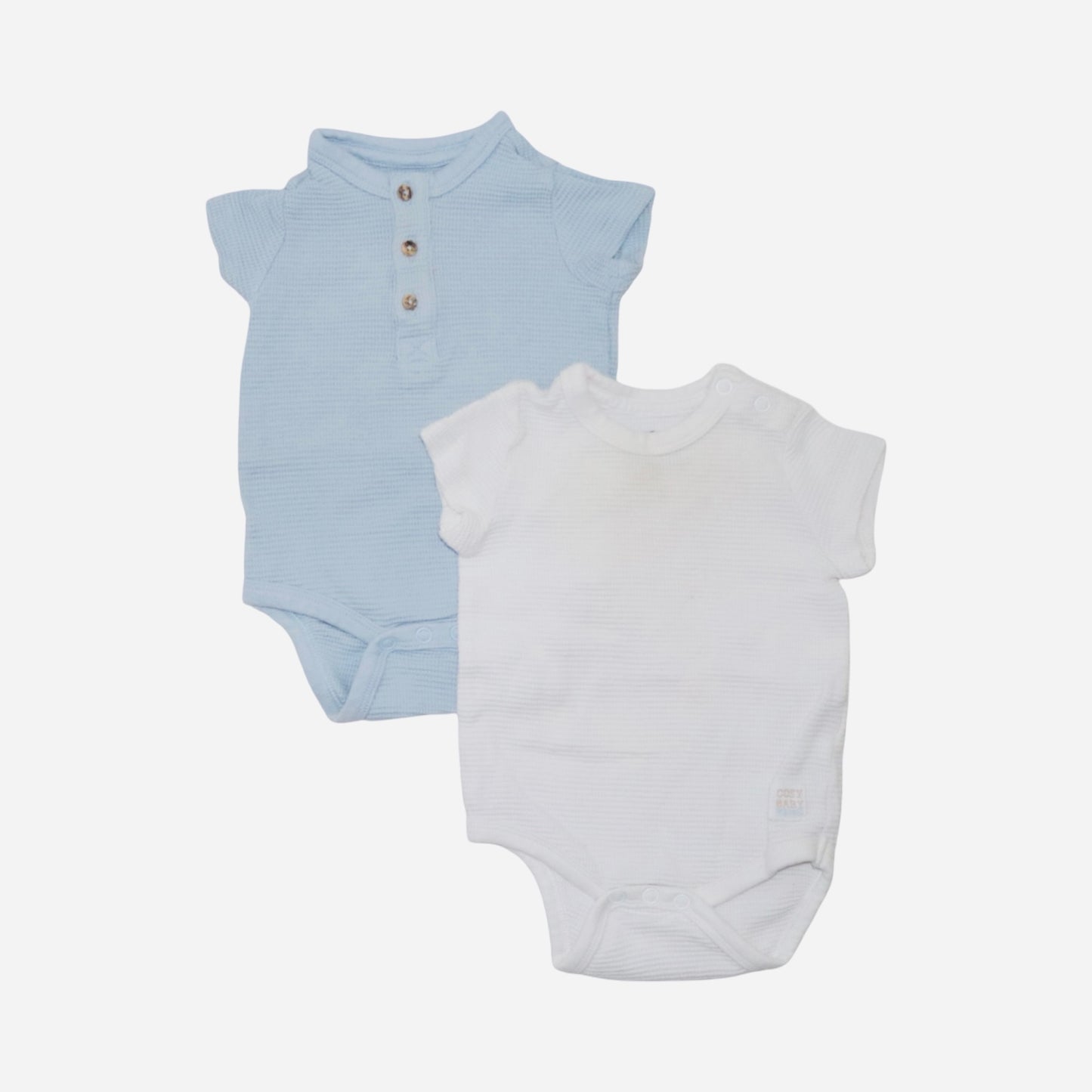Kortärmad Body (2 Pack) från so cute - Storlek 68 - Ljusblå & Vit
