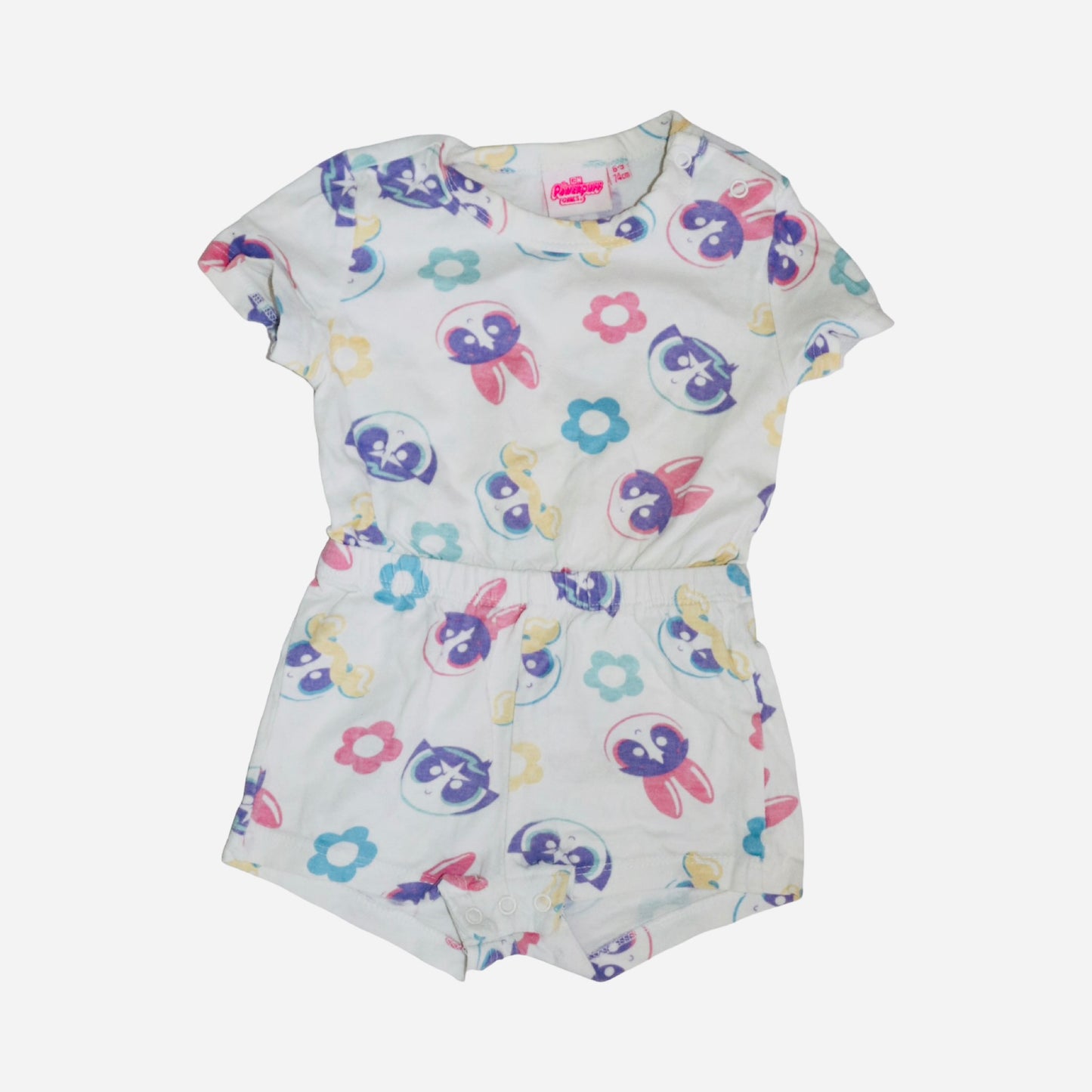 Byxdress/ Romper  från POWERPUFF GIRLS - Storlek 74 - Vit (Multi)