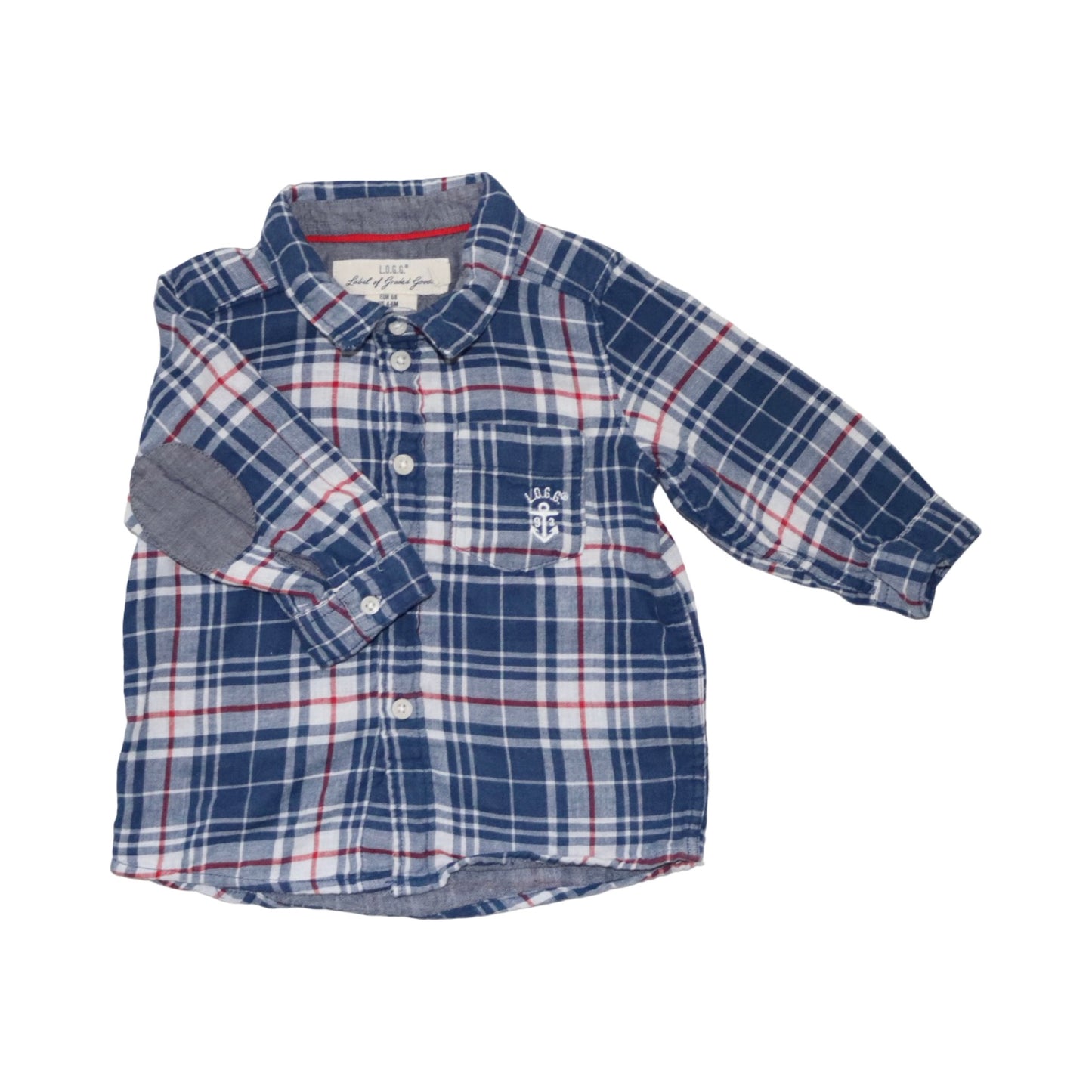 Skjorta & Byxor Matchande Set från L.O.G.G H&M & LINDEX - Storlek 68 - Blå & Vit (Multi)