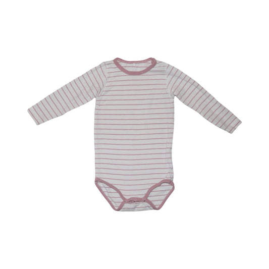 Långärmad Body från name it - Storlek 74 - Vit & Rosa