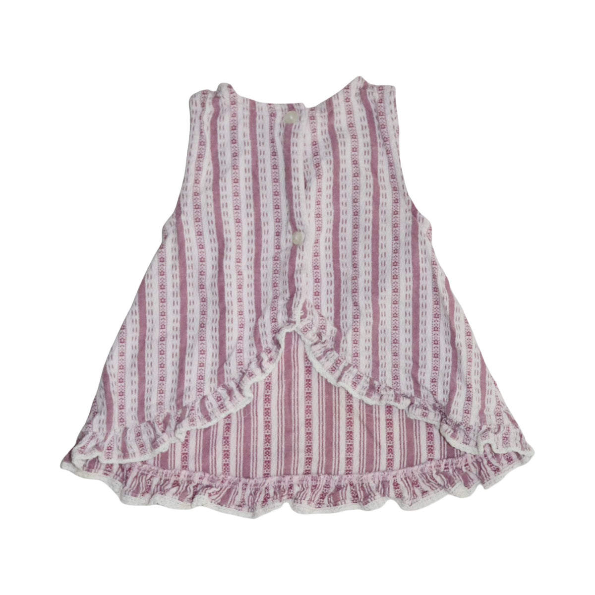 Linne Klänning från H&M - Storlek 74 - Rödbrun & Vit