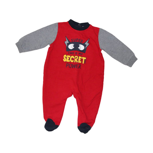 Jumpsuit/ Byxdress med fot från MARASIL - Storlek 68 - Röd & Grå (Multi)