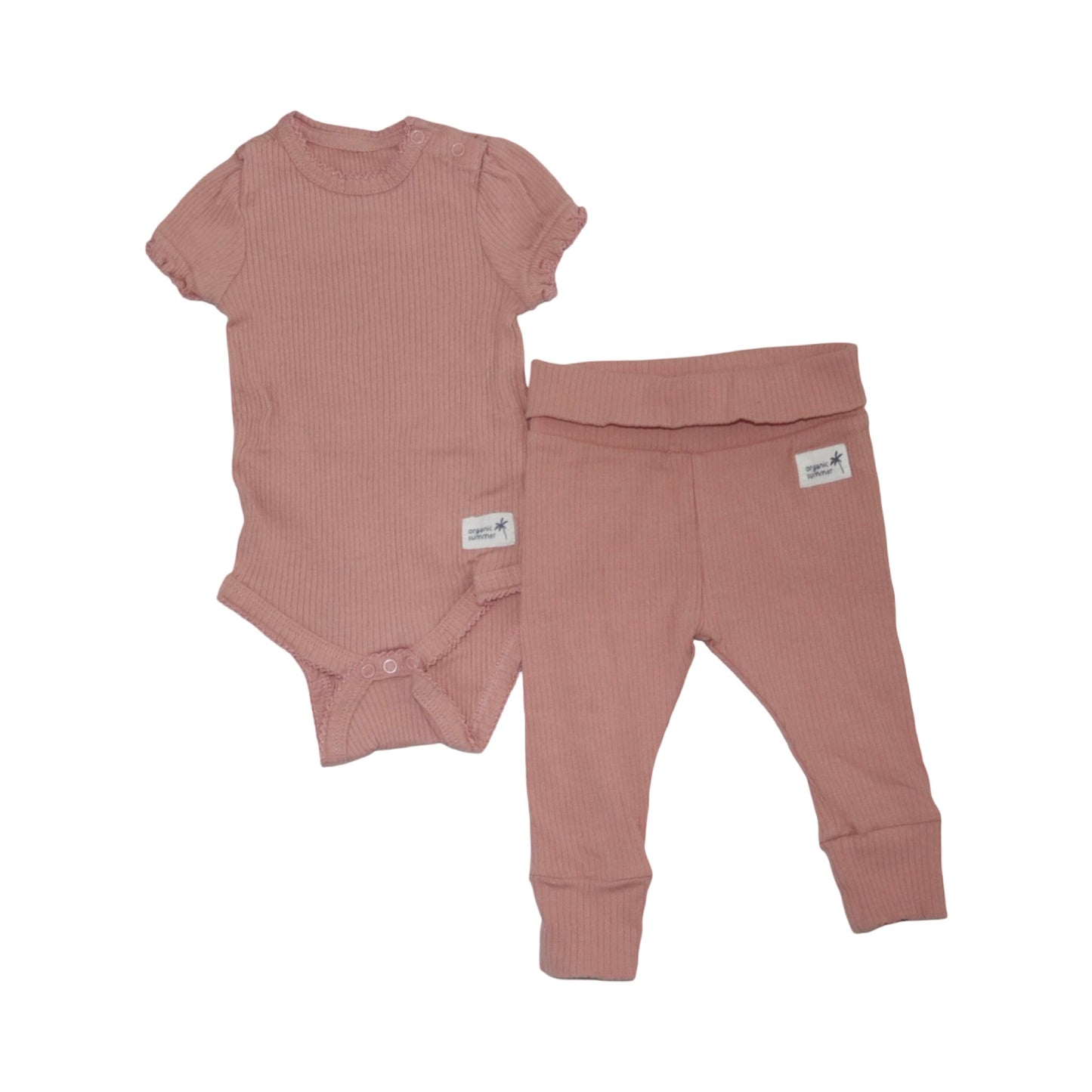 Kortärmad Body & Byxor Matchande Set från so cute - Storlek 68 - Rosa