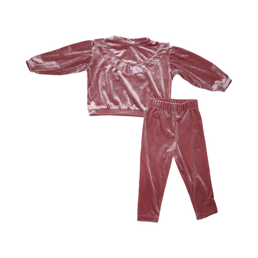 Tröja & Byxor Matchande Set från UNIQ BABY - Storlek 74 - Rödbrun